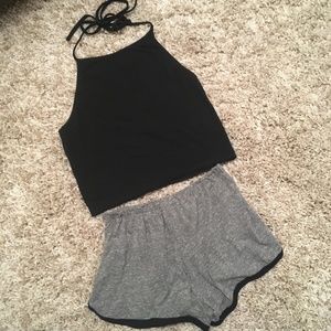 Brandy Melville Halter Top and Shorts Combo